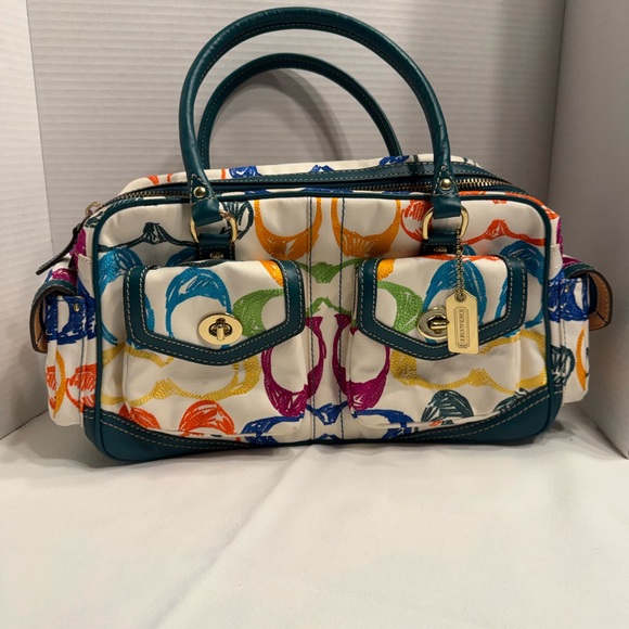 Coach Colorful Handbag with Gold Details - Picture 1 of 16